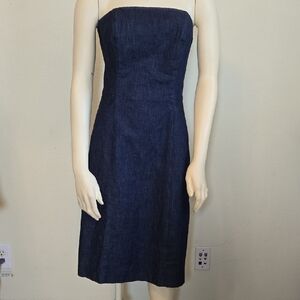 Vintage Y2K Ann Taylor Strapless Denim Dress Minimalist
